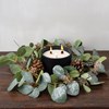Pinecone Greens Candle Ring - Plastic, Wire, Glitter, Pinecones