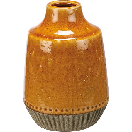 Vase - Mustard - 5.50" Diameter x 8" - Ceramic