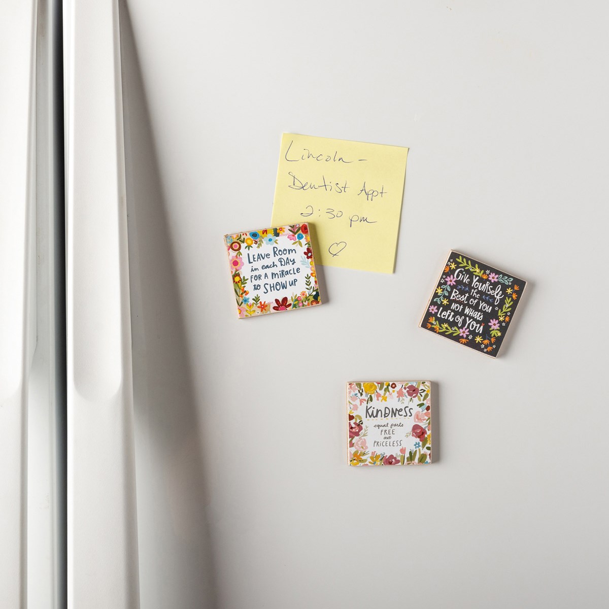 Magnet Set - Leave Room For A Miracle - 2" x 2", Card: 2.50" x 8" - Wood, Paper, Metal, Magnet