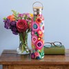 Pink Floral Insulated Bottle - Stainless Steel, Bamboo