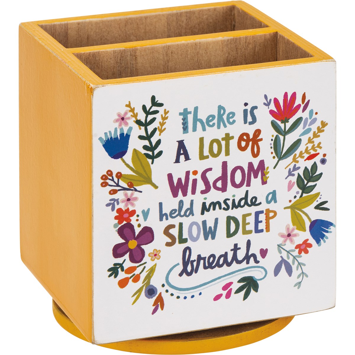 Wisdom Inside A Slow Deep Breath Pencil Spinner - Wood, Paper