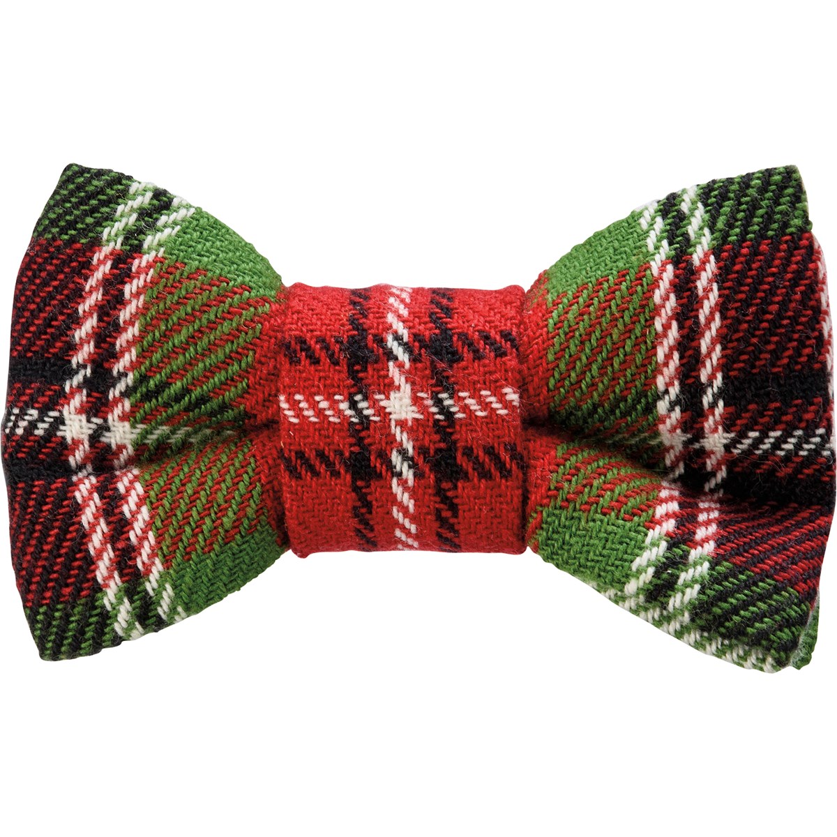 Christmas Plaid Medium Pet Bow Tie Set - Cotton, Hook-and-Loop Fastener