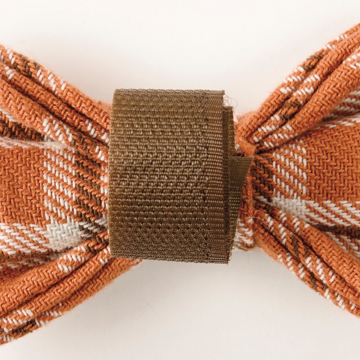 Fall Plaid Medium Pet Bow Tie Set - Cotton, Hook-and-Loop Fastener
