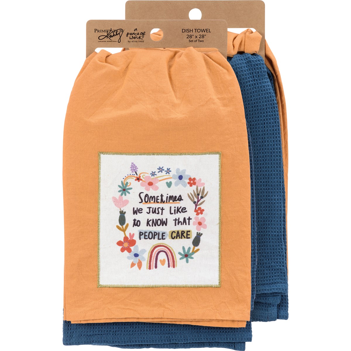 Just Like To Know People Care Kitchen Towel Set - Cotton