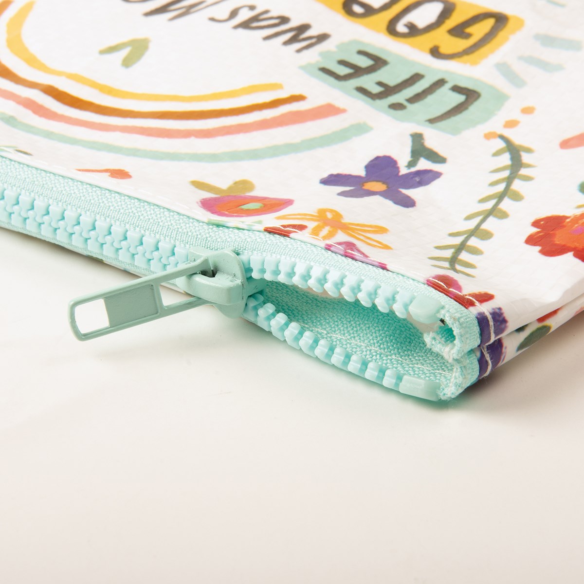 Zipper Pouch - Good Friends And Great Adventures - 9.50" x 7" - Post-Consumer Material, Plastic, Metal