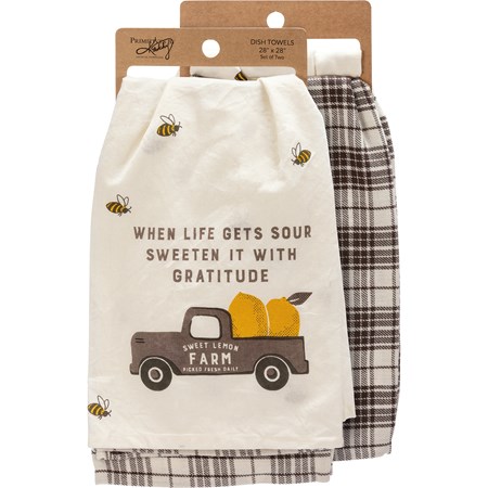 Kitchen Towel Set - Sweet Lemon Farm - 28" x 28" - Cotton