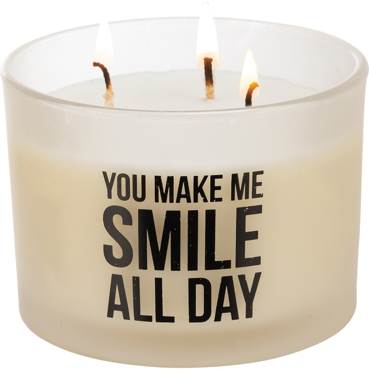 You Make Me Smile All Day Candle - Soy Wax, Glass, Cotton