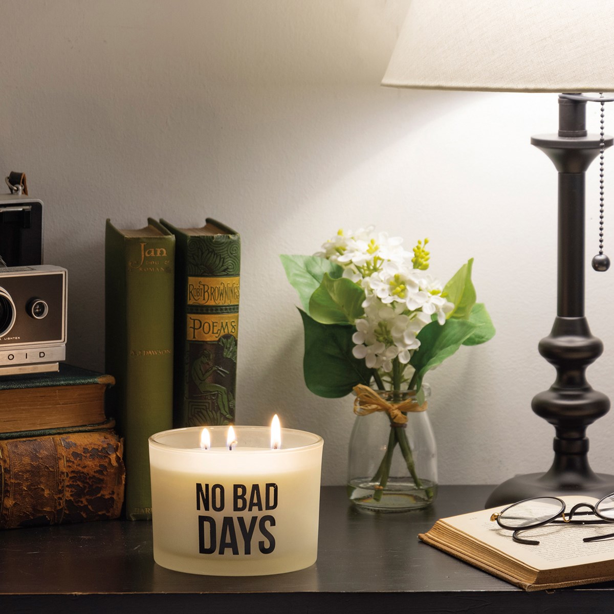 No Bad Days Candle - Soy Wax, Glass, Cotton