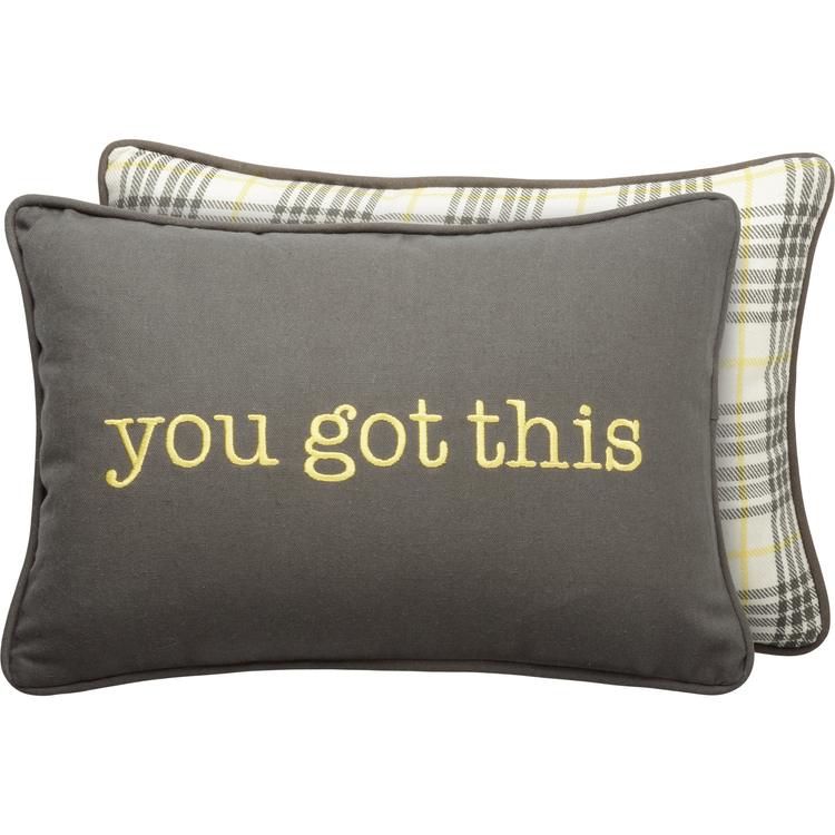 You Got This Plaid Pillow - Cotton, Zipper