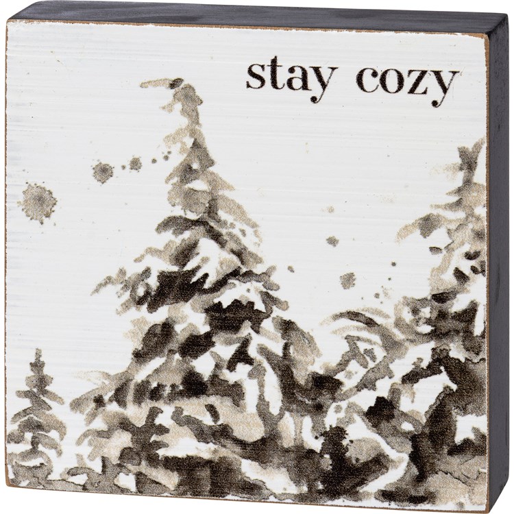 Stay Cozy Block Sign - Wood