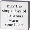 Simple Joys Of Christmas Block Sign - Wood