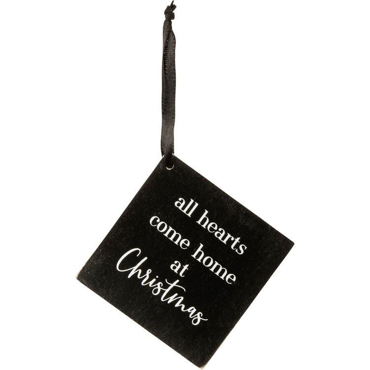 Black And White Holiday Wishes Gift Tag Set - Wood, Ribbon