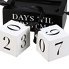 Black And White Days 'Til Christmas Block Countdown - Wood, Ribbon