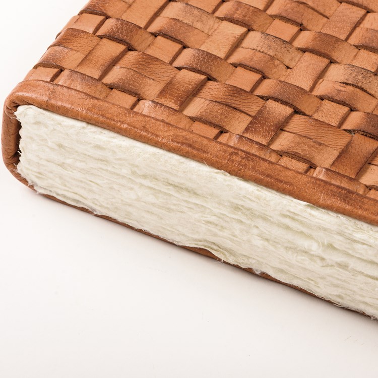 Woven Leather Journal - Leather, Paper