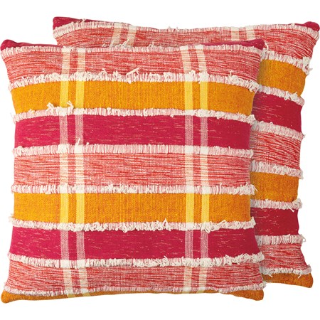 Pillow - Happy Stripes - 18" x 18" - Cotton, Zipper