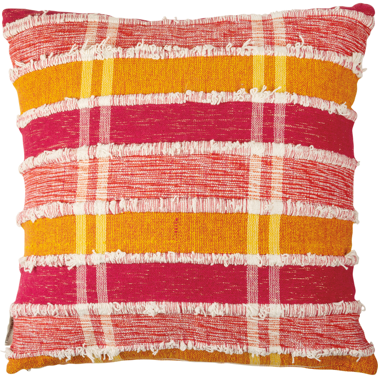Happy Stripes Pillow - Cotton, Zipper