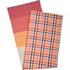 Orange Multi Plaid Table Runner - Cotton