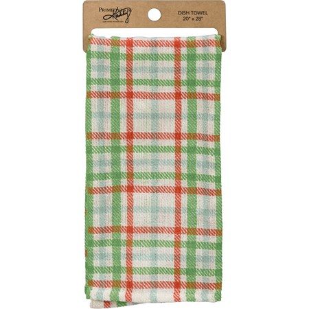 Green Plaid Kitchen Towel - Cotton