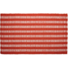 Orange Stripe Rug - Cotton, Latex skid-resistant backing