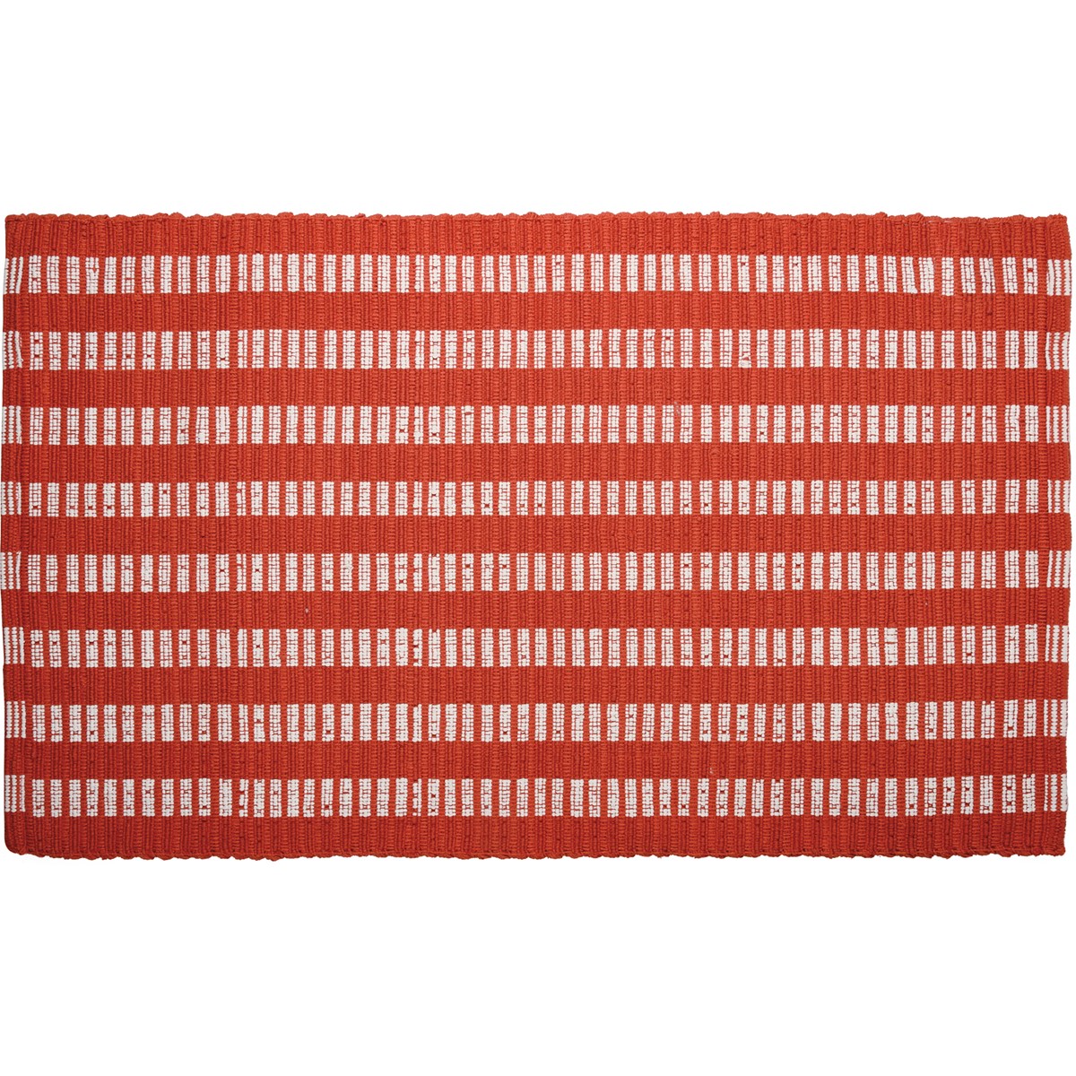 Rug - Orange Stripe - 34" x 20" - Cotton, Latex skid-resistant backing