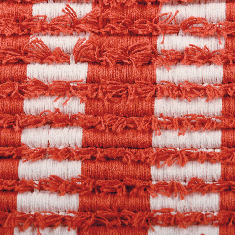 Orange Stripe Rug - Cotton, Latex skid-resistant backing