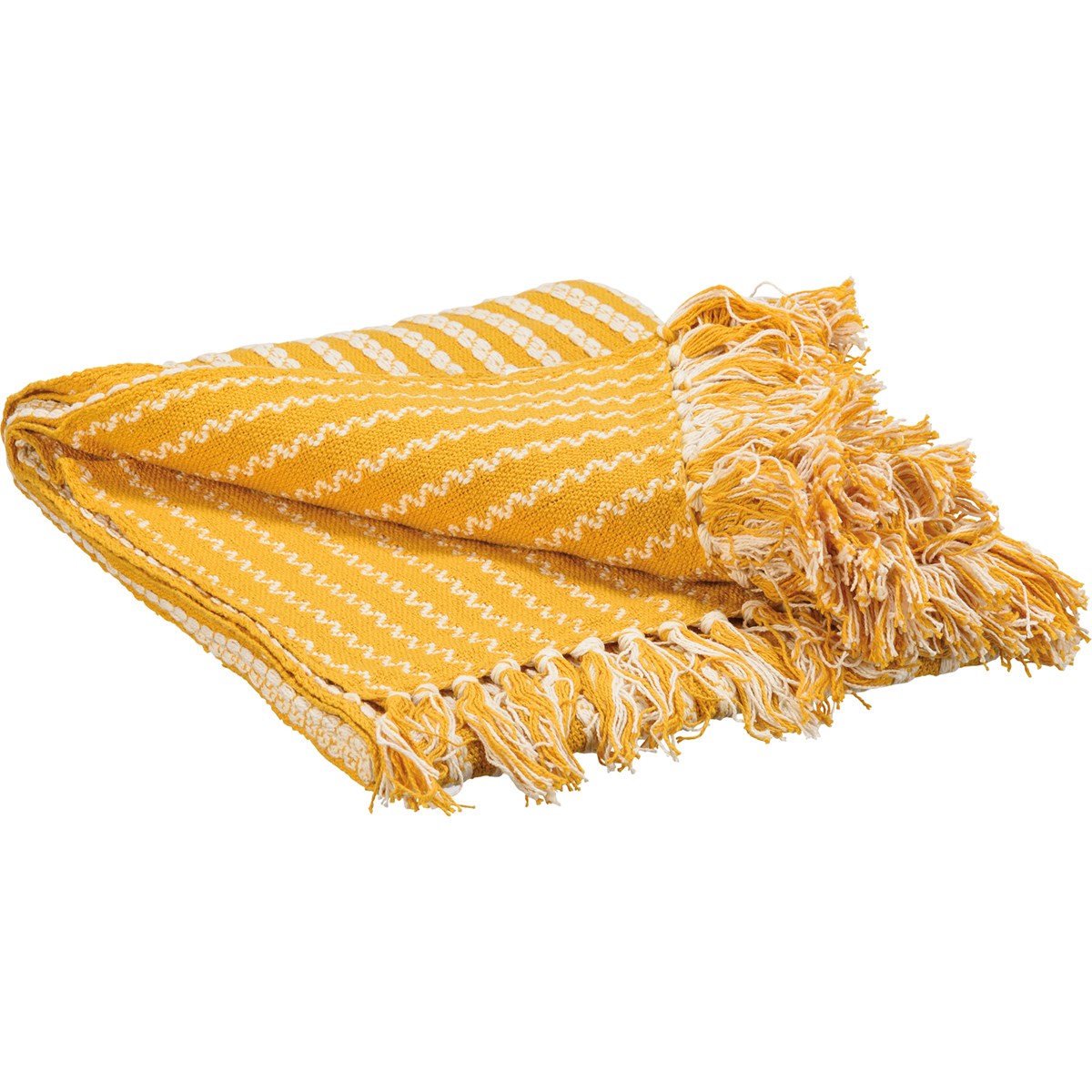 Throw - Yellow Stripes - 50" x 60" - Cotton