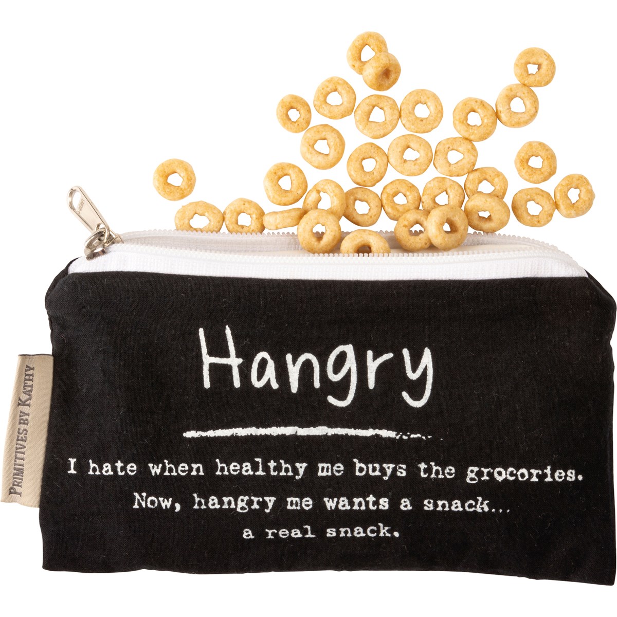 Everything Pouch Set - Hangry & Snacks - 7" x 3.50" - Cotton, Faux Leather, Metal