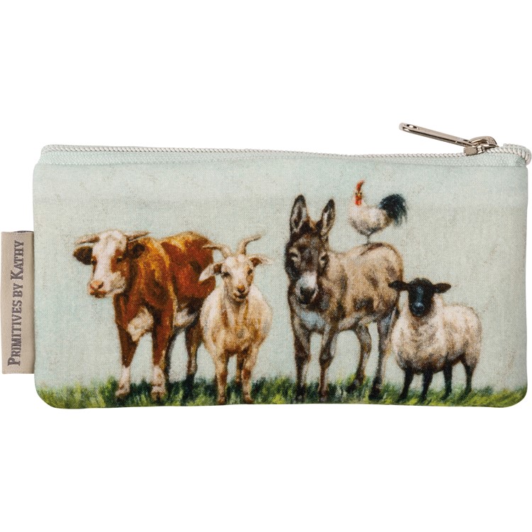 Farm Family Everything Pouch Set - Cotton, Faux Leather, Metal