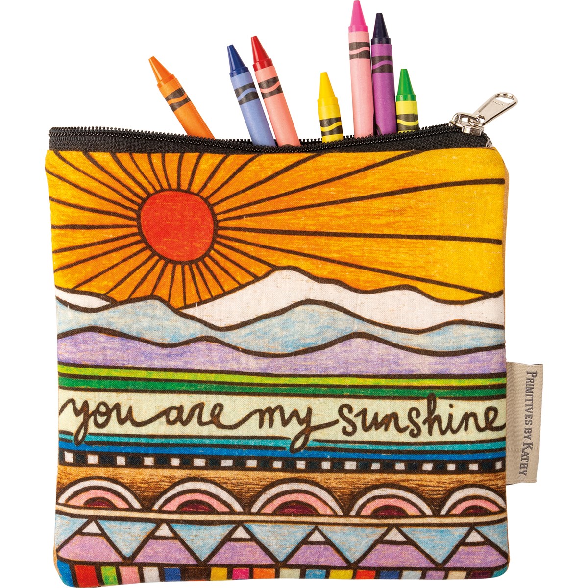 You Are My Sunshine Everything Pouch - Cotton, Faux Leather, Metal