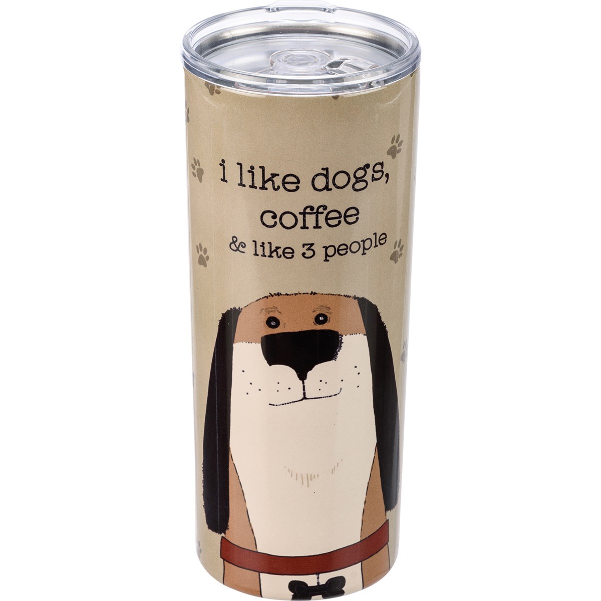 I Like Dogs, Coffee & 3 People Coffee Tumbler - Stainless Steel, Plastic