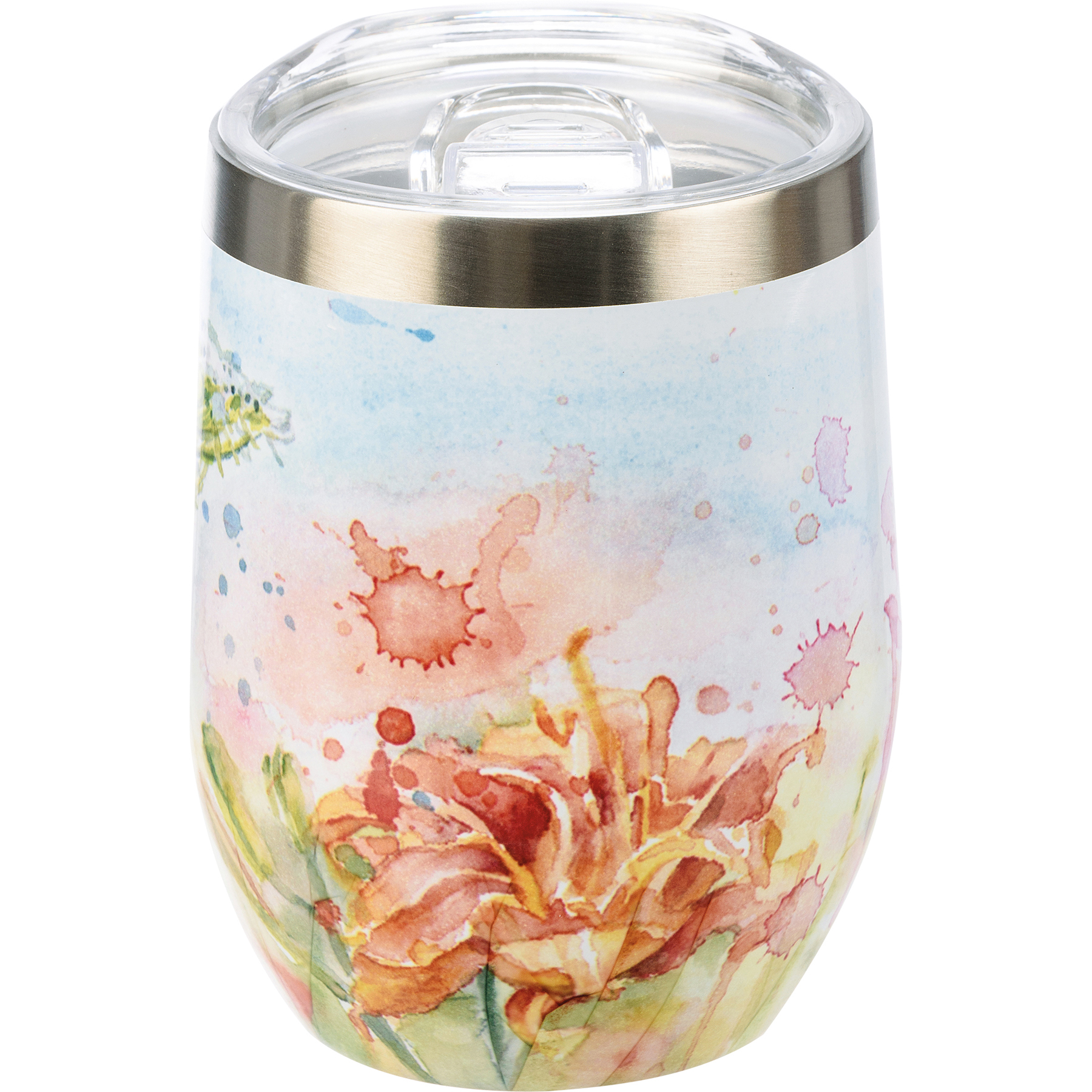 Floral Wine Tumbler Primitives By Kathy