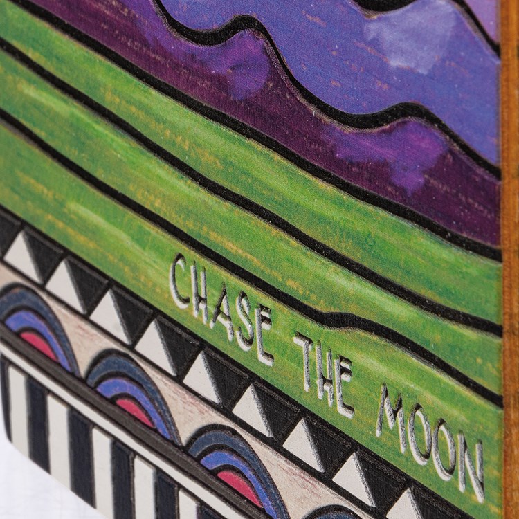 Chase The Moon Box Sign - Wood