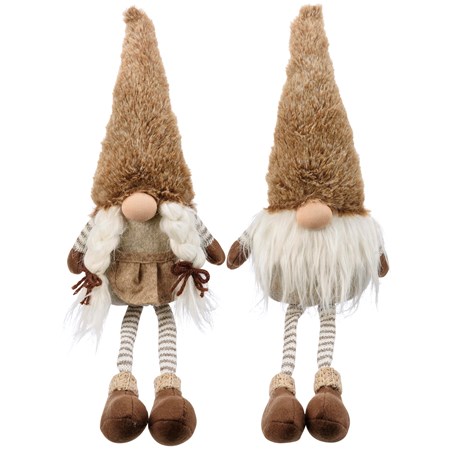 Gnome Couple Sitter Set - Polyester, Sand
