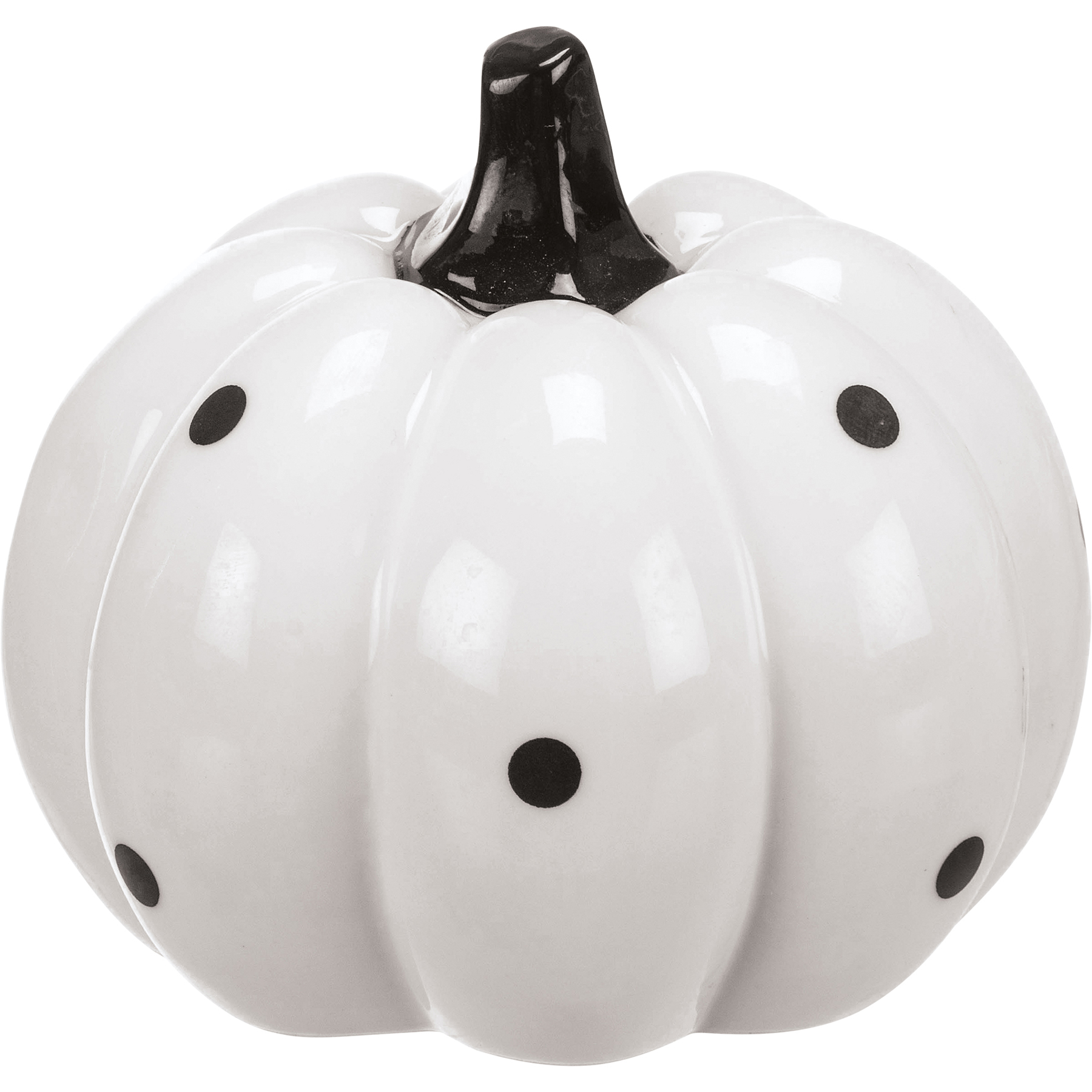 B&W Dots Ceramic Pumpkin Sm Primitives By Kathy