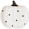 Plate Set - Black & White Dot Pumpkins - 6" x 6.25" x 1", 5" x 5" x 0.75", 3.75" x 4" x 0.50" - Stoneware
