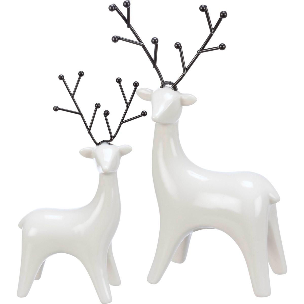 Black & White Deer Figurine Set | Primitives By Kathy