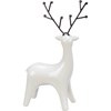 Black & White Deer Figurine Set - Ceramic, Metal