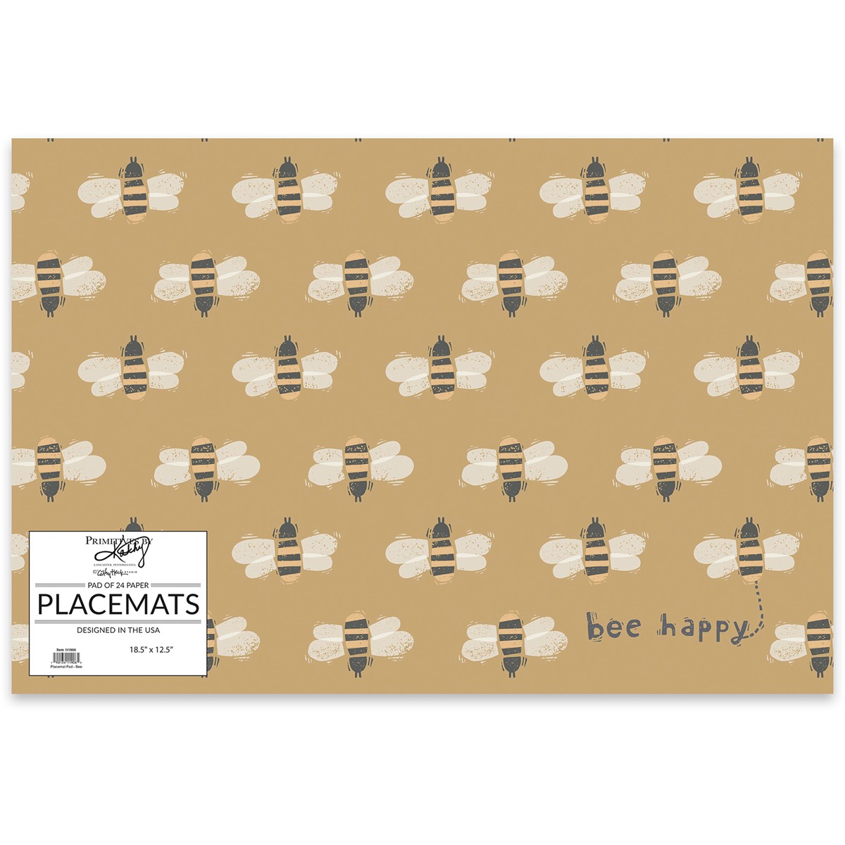 Bee Happy Paper Placemat Pad - Paper