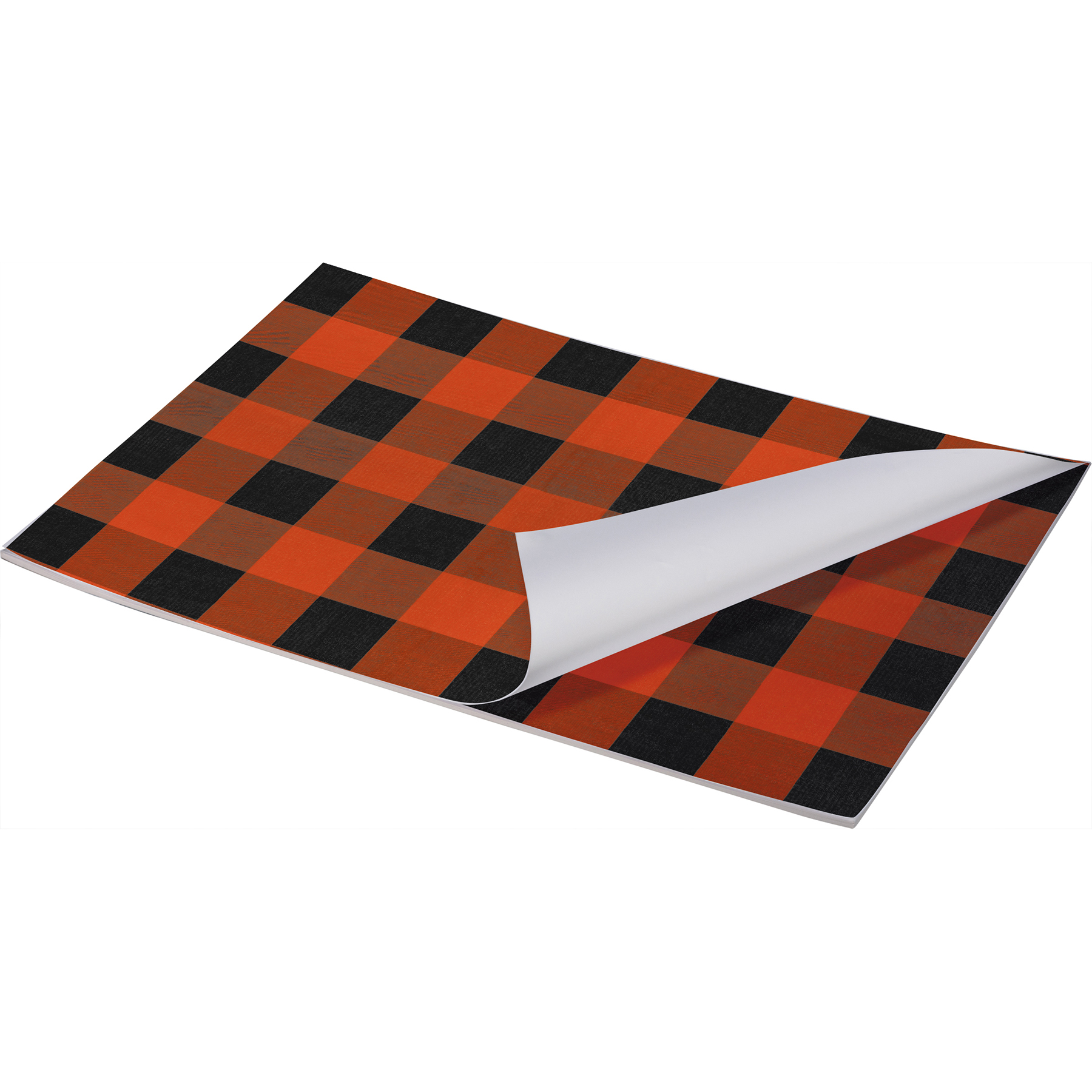 Orange Buffalo Check Paper Placemat Pad Primitives By Kathy