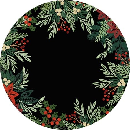 Paper Placemat - Christmas Greens - 16" Diameter - Paper