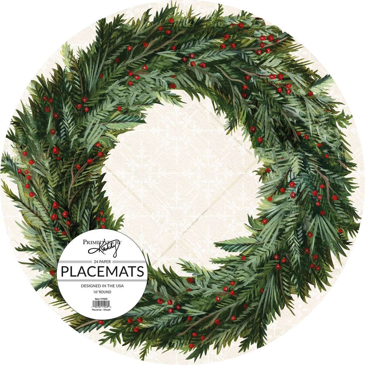 Paper Christmas Wreath Placemat - Paper