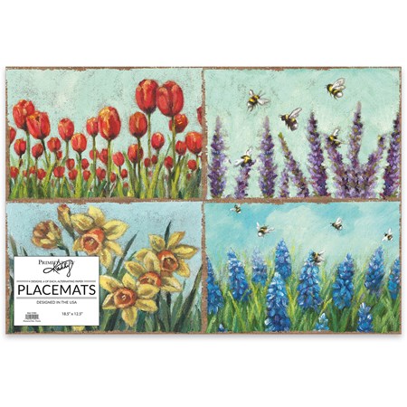 Paper Placemat Pad - Florals - 17.50" x 12" - Paper