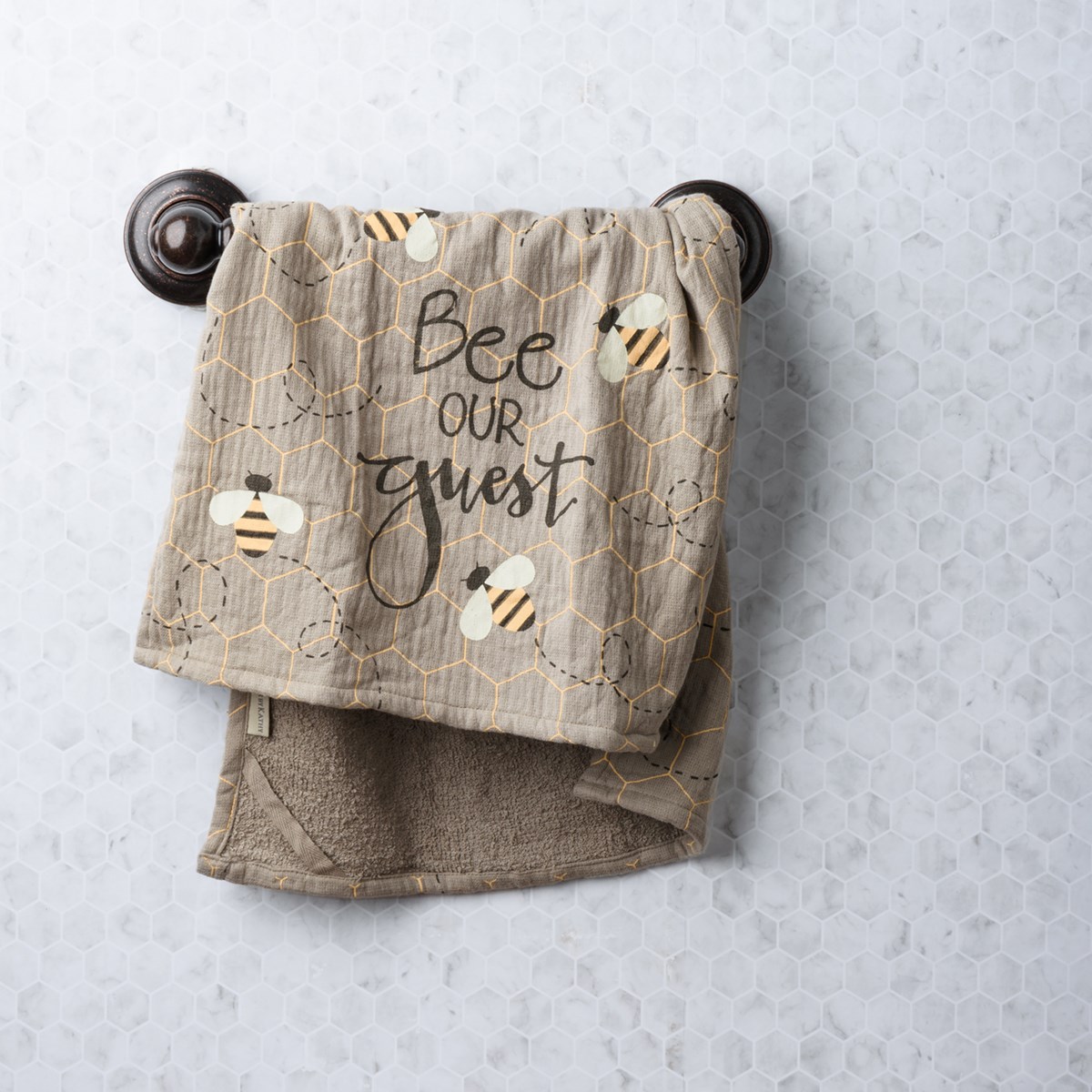 Hand Towel - Bee Our Guest - 16" x 28" - Cotton, Terrycloth