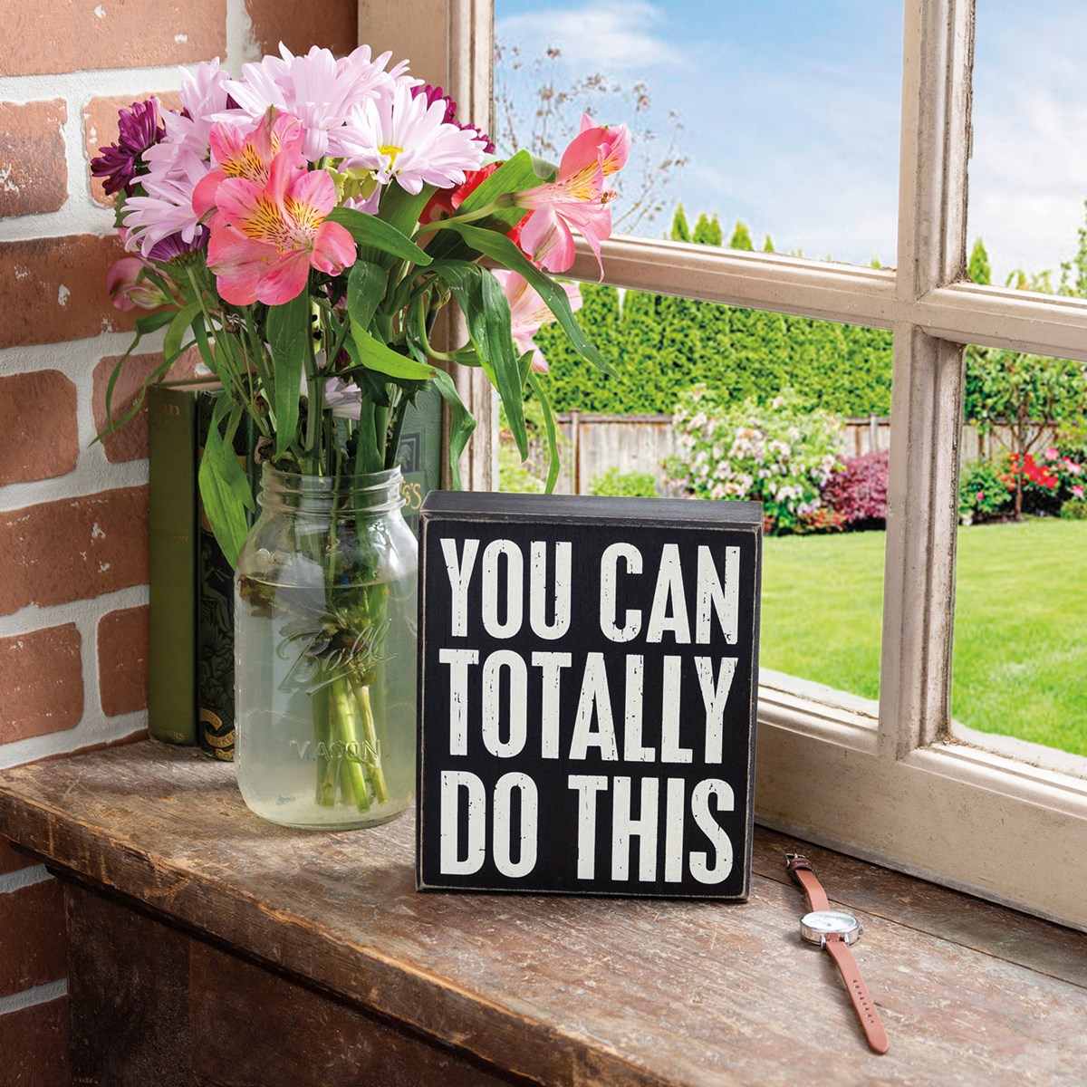 Box Sign - You Can Totally Do This - 6" x 7" x 1.75" - Wood