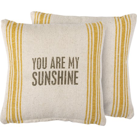 Pillow - You Are My Sunshine - 10" x 10" - Cotton, Zipper