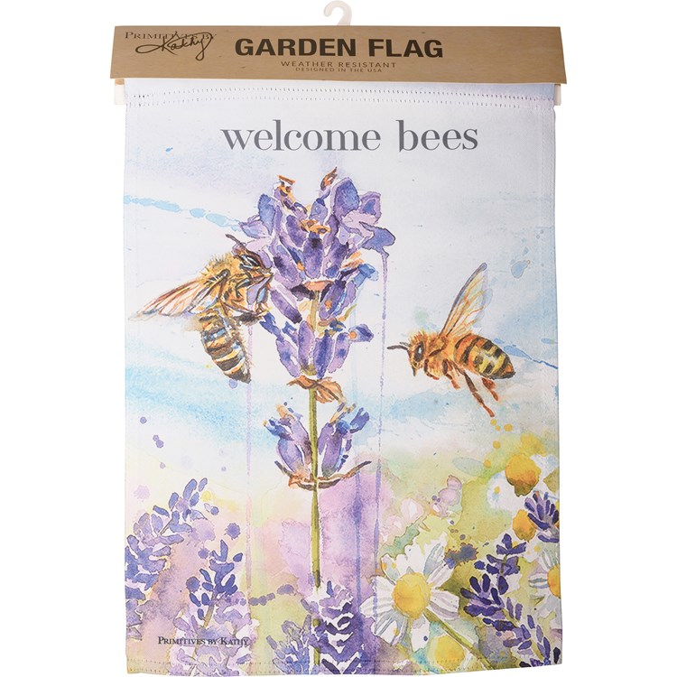 Welcome Bees Garden Flag - Polyester