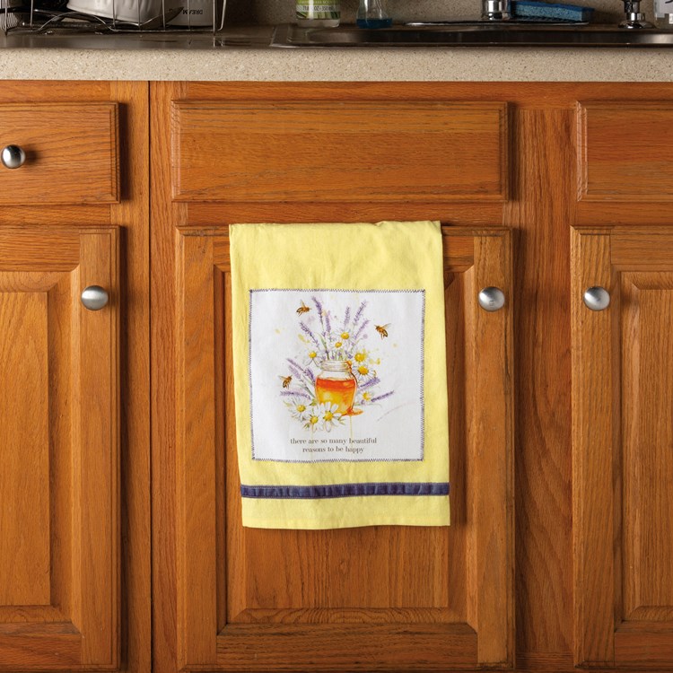 Beautiful Reasons To Be Happy Kitchen Towel - Cotton, Velvet