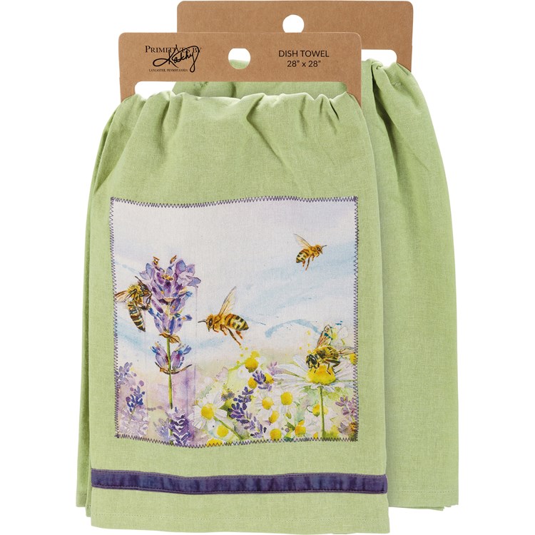 Lavender Bees Kitchen Towel - Cotton, Velvet