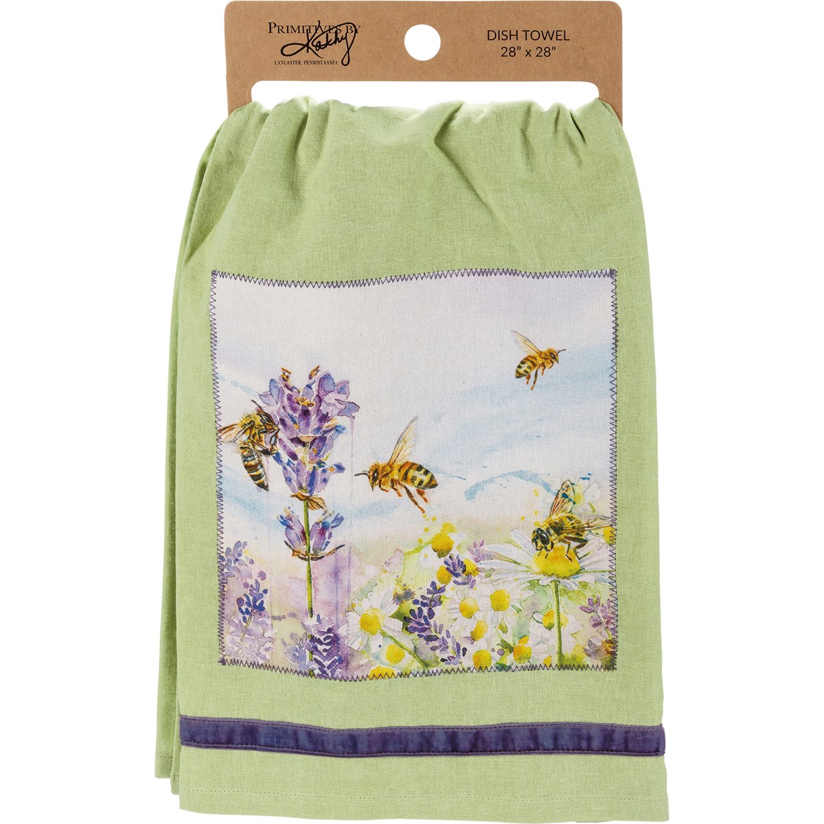 Lavender Bees Kitchen Towel - Cotton, Velvet
