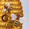 Bee Hive Glass Ornament - Glass, Metal, Glitter